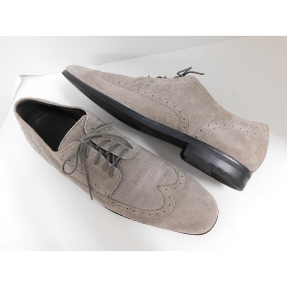 Hugo Boss Black Label Matano Medium Gray Suede Wingtip‎ Lace-Up Shoes  13 main image 7